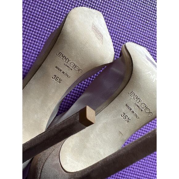 Jimmy Choo Tan Glitter Bing Crystal Embellished Mesh Bootie Shoe Sz 36.5 NEW - Picture 4 of 14